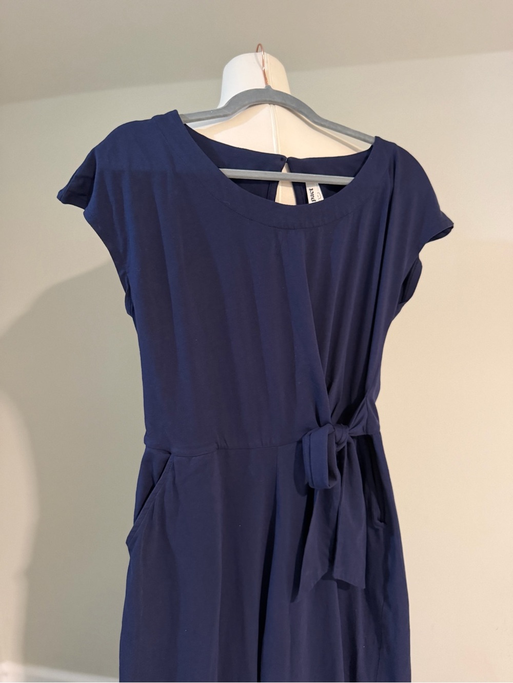Pact Navy Jumpsuit - Cap Sleeve, Organic Cotton, Sustainable, Natural Fiber - Picture 2 of 10
